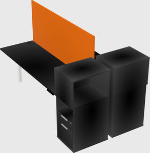 Shared electric desk + cabinet