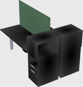 Shared electric desk + cabinet