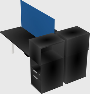 Shared electric desk + cabinet