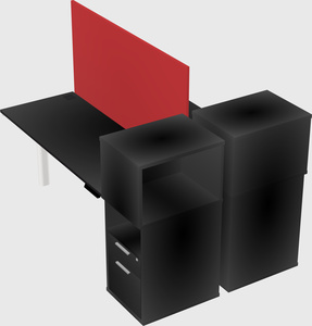 Shared electric desk + cabinet