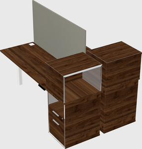 Shared electric desk + cabinet