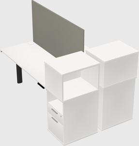 Shared electric desk + cabinet