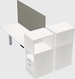 Shared electric desk + cabinet