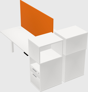 Shared electric desk + cabinet