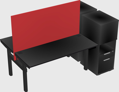 Shared electric desk + cabinet