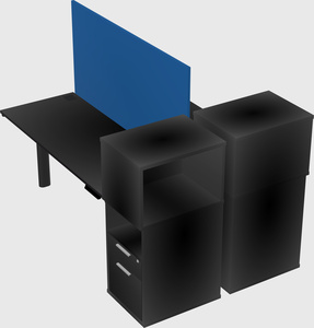 Shared electric desk + cabinet