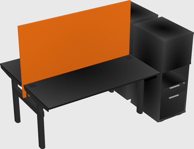 Shared electric desk + cabinet
