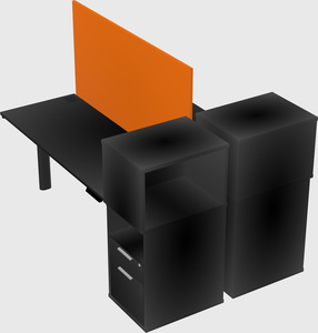 Shared electric desk + cabinet