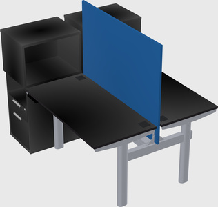 Shared electric desk + cabinet