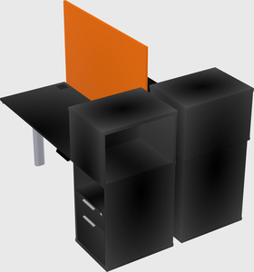 Shared electric desk + cabinet