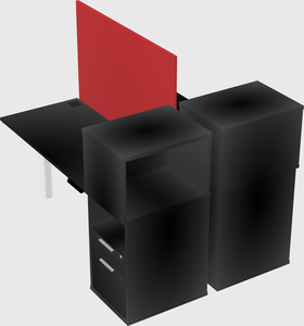 Shared electric desk + cabinet