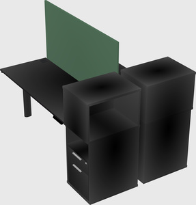 Shared electric desk + cabinet