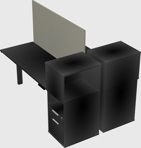 Shared electric desk + cabinet