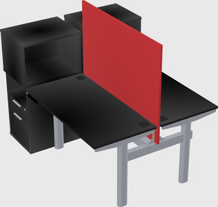 Shared electric desk + cabinet