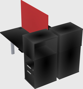 Shared electric desk + cabinet