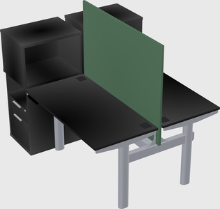 Shared electric desk + cabinet