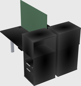 Shared electric desk + cabinet