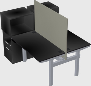 Shared electric desk + cabinet