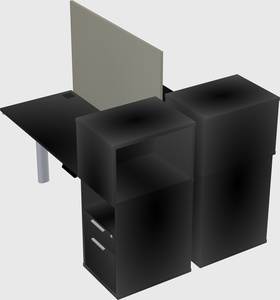 Shared electric desk + cabinet