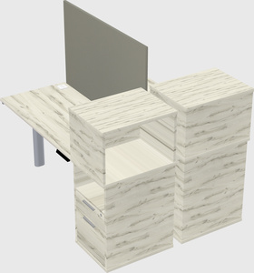 Shared electric desk + cabinet