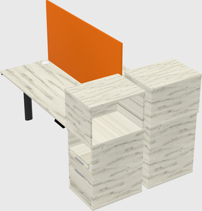 Shared electric desk + cabinet
