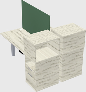 Shared electric desk + cabinet