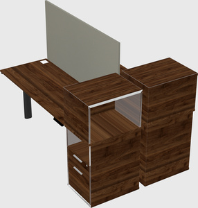 Shared electric desk + cabinet