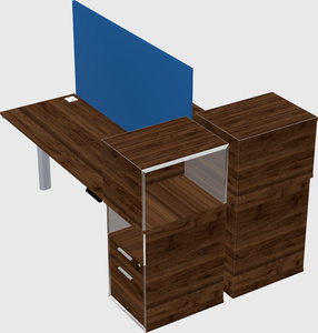 Shared electric desk + cabinet