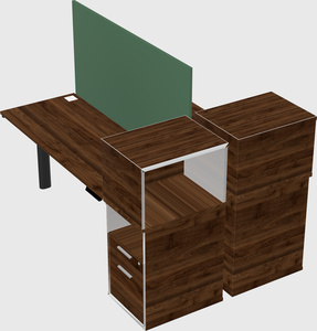 Shared electric desk + cabinet