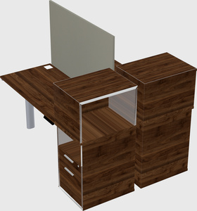 Shared electric desk + cabinet