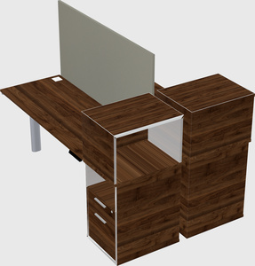 Shared electric desk + cabinet