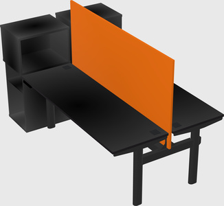 Shared electric desk + cabinet