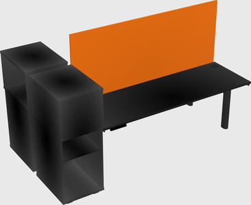 Shared electric desk + cabinet