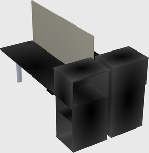 Shared electric desk + cabinet