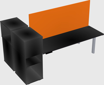 Shared electric desk + cabinet