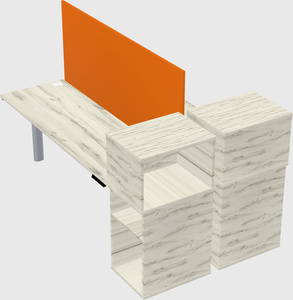 Shared electric desk + cabinet