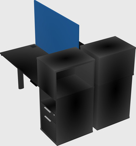 Shared electric desk + cabinet