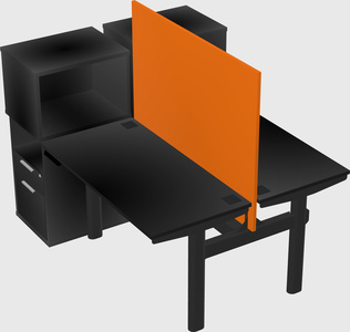 Shared electric desk + cabinet