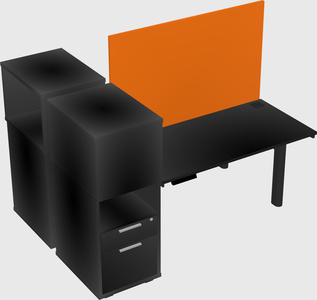 Shared electric desk + cabinet