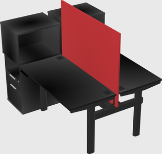 Shared electric desk + cabinet
