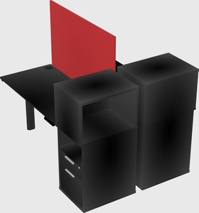 Shared electric desk + cabinet
