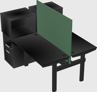 Shared electric desk + cabinet