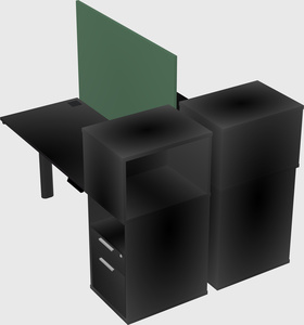 Shared electric desk + cabinet