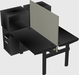 Shared electric desk + cabinet