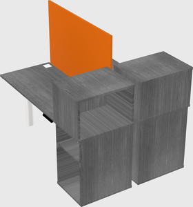 Shared electric desk + cabinet
