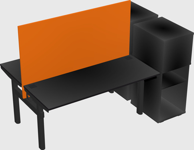 Shared electric desk + cabinet