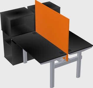 Shared electric desk + cabinet