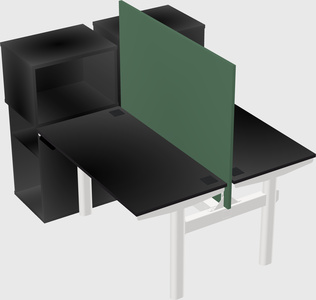 Shared electric desk + cabinet