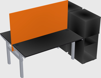 Shared electric desk + cabinet