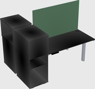 Shared electric desk + cabinet